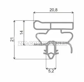 Уплотнитель 980x560 холодильника Whirlpool Вид профиля ОМ